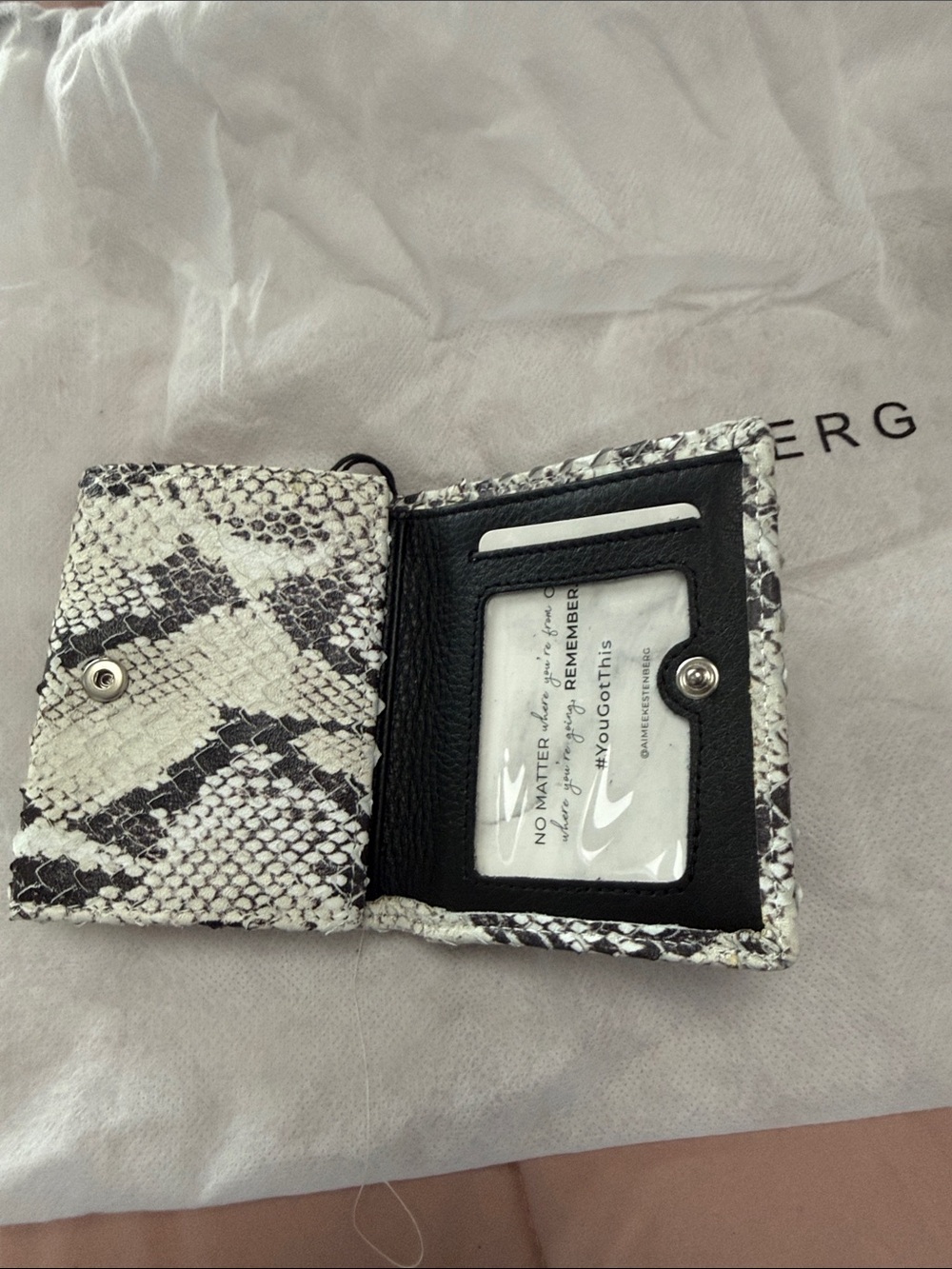 Aimee Kestenberg Silver and Black Snakeskin Card Wallet - Picture 13 of 13